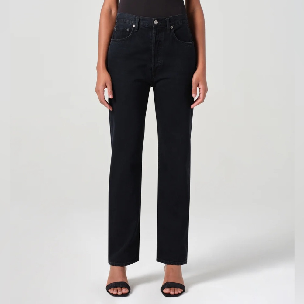Agolde Black Straight Leg 90’s pinch waist Jeans